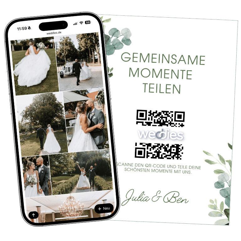 Hochzeitsfotos mit Gästen teilen QR-Code