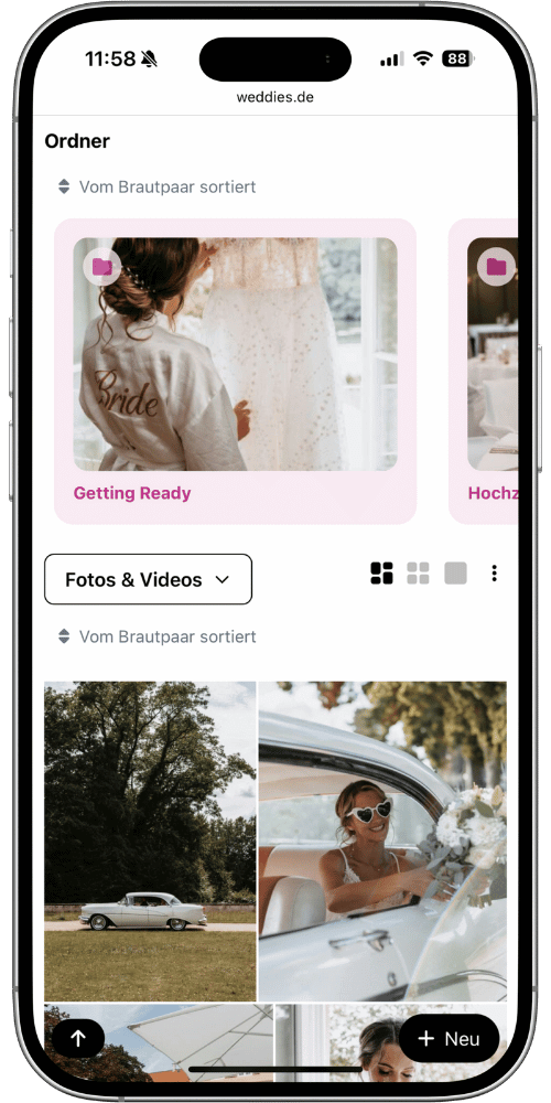 QR-Code Bildergalerie Hochzeit