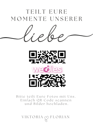 Foto App Hochzeit - QR-Code Vorlage - liebe