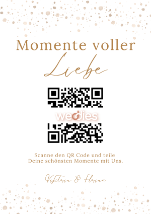 Hochzeitsfotos Cloud - QR-Code Vorlage gold