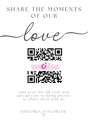 Wedding QR code Template Black and White