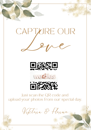 Wedding QR code Template Gold