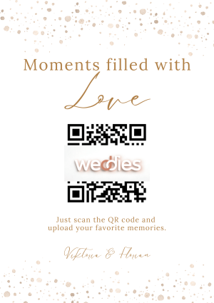 Wedding QR code Template Golden