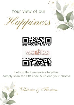 Wedding QR code Template Green