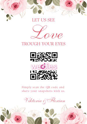 Wedding QR code Template Pink
